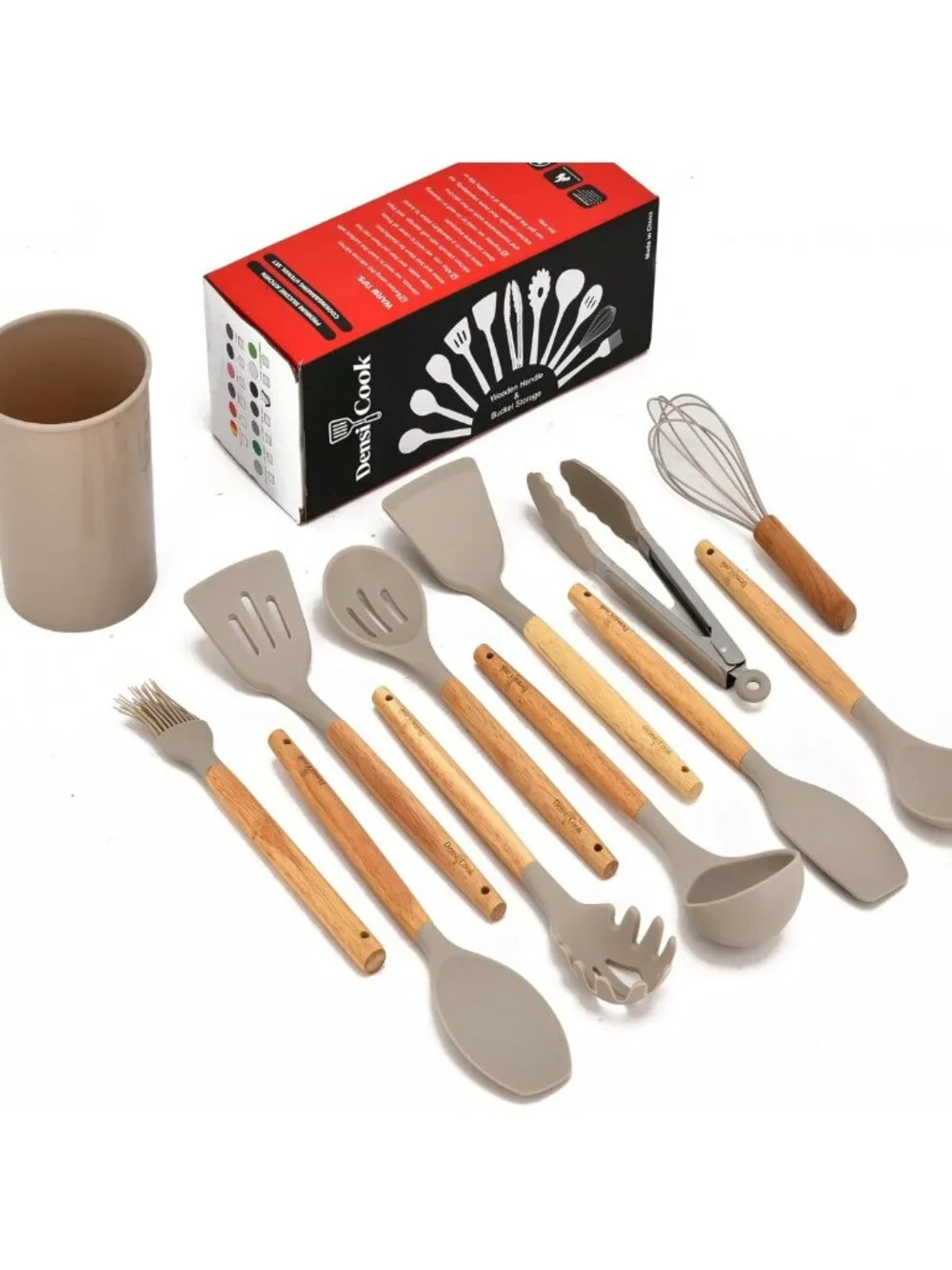 12-Piece Silicone Cooking Utensils Set - Heat Resistant, BPA Free, Dishwasher